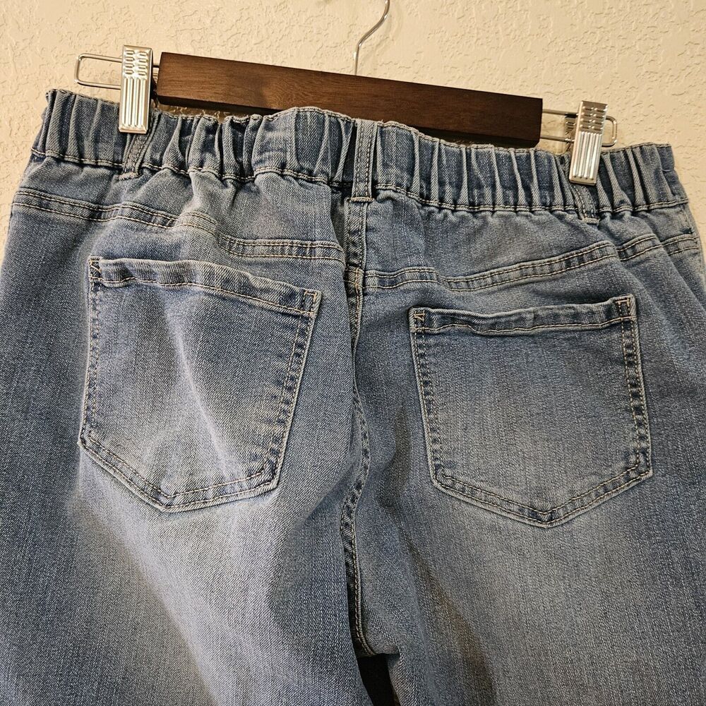 D. Jeans Elastic Waist Blue Jeans Straight Leg Stretch Denim Size 8 - Picture 3 of 4